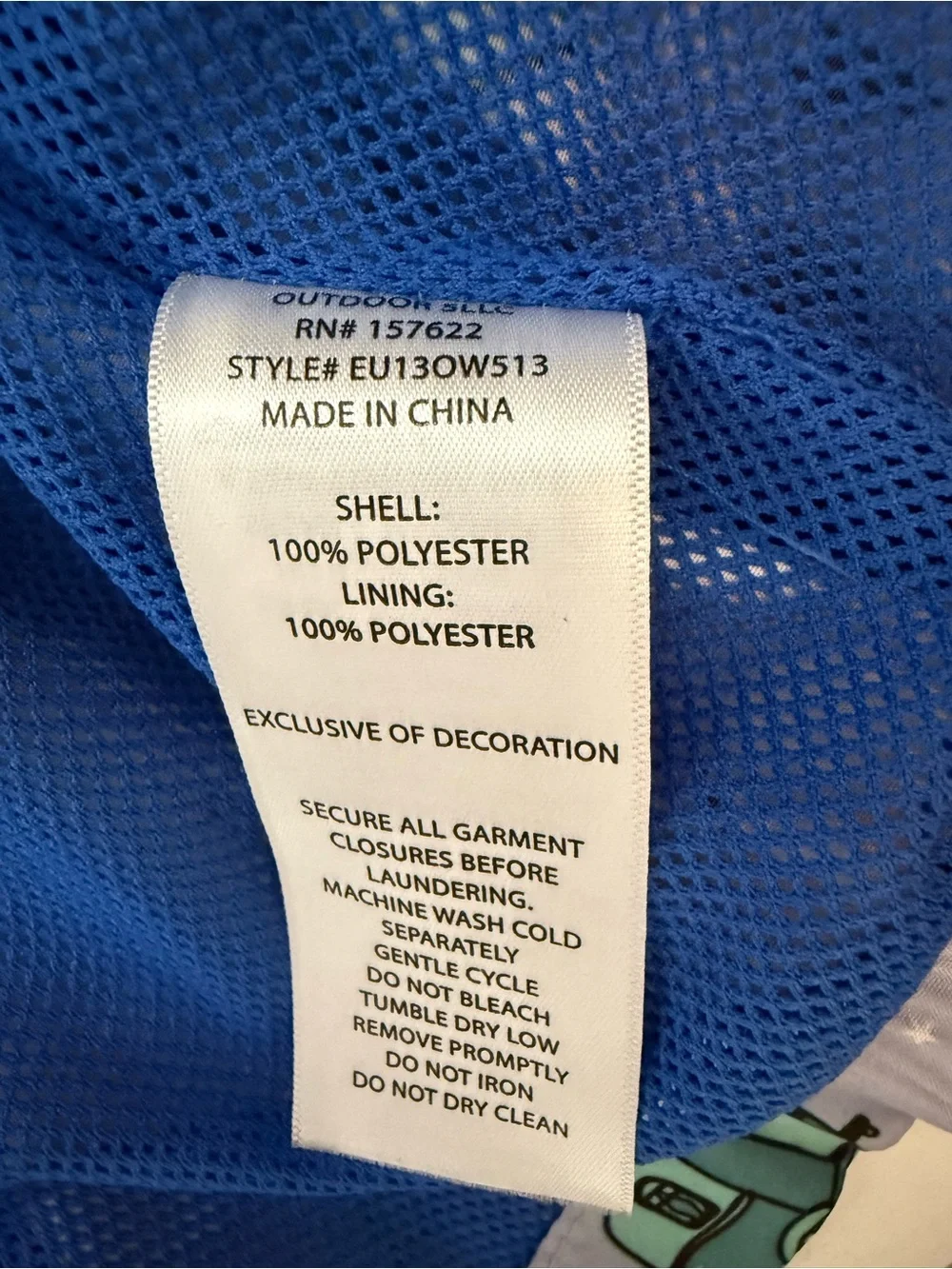 Eddie Bauer Blue Hooded Kids Jacket with Camping Print